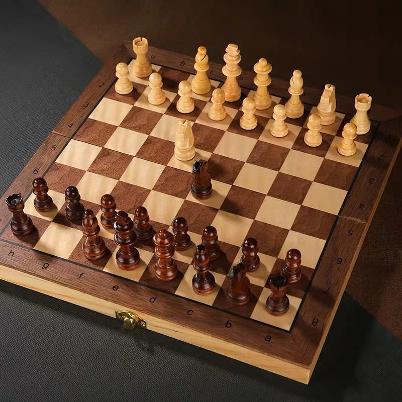 楽天市場】A048123チェスセット チェスボード 木製 折り畳み式