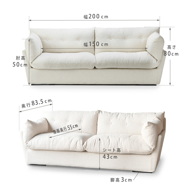 楽天市場】【公式】ソファー 3人掛け 三人掛 フェザークッション
