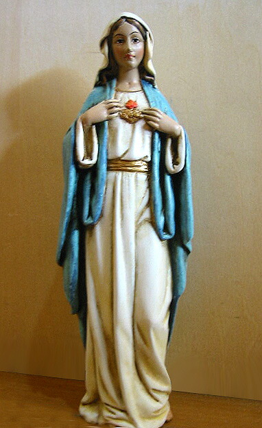楽天市場】高さ約15cm聖母マリア像/ 汚れなき御心/ キリスト