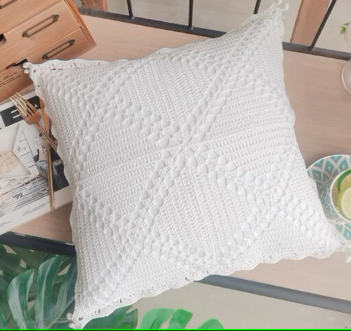 楽天市場】クッションカバー40X40cm レース編み 2枚セット ホワイト