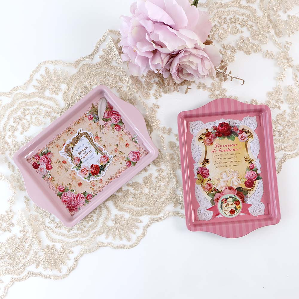 楽天市場】ミニトレー ローズ アンティーク調 おぼん お盆 トレイ 薔薇
