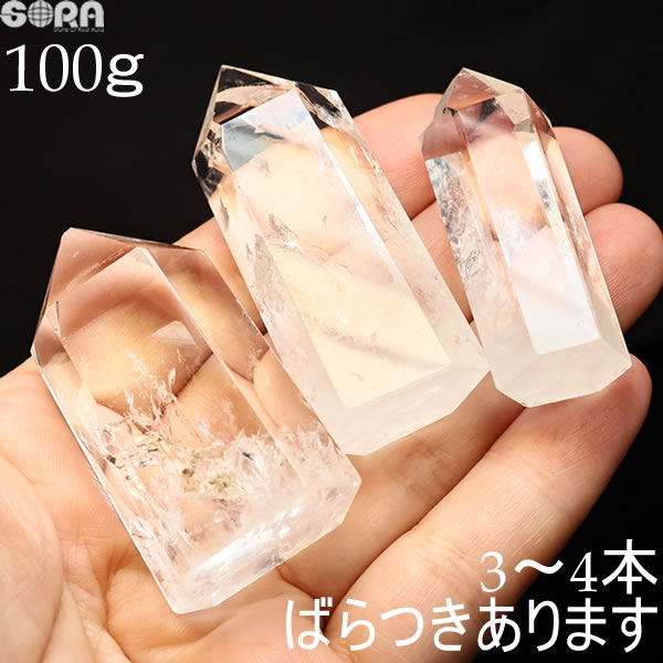 楽天市場】水晶 ポイント 原石 クラスター 100gセット 天然石