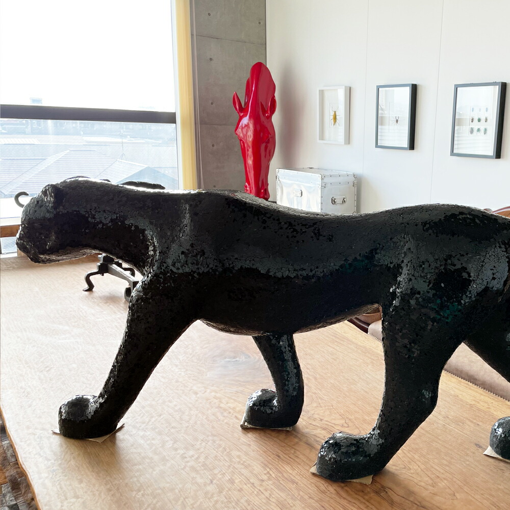 楽天市場】黒ヒョウ オブジェ インテリア モダン 北欧 置き物 アニマル