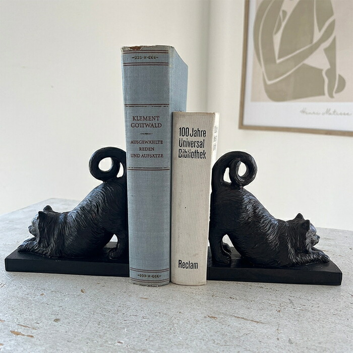 楽天市場】ブックエンド ブックスタンド 本立て 猫 ねこ ネコ キャット