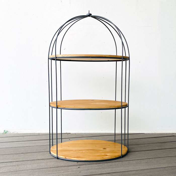 楽天市場】3段シェルフ アイアン ウッド シェルフ アイアンラック