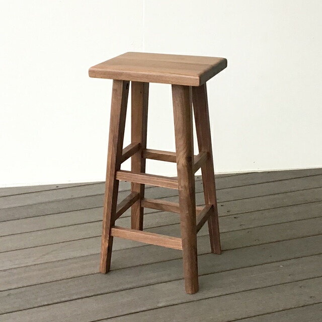 楽天市場】スツール ウォールナット無垢材 天然木 スツール スクエア