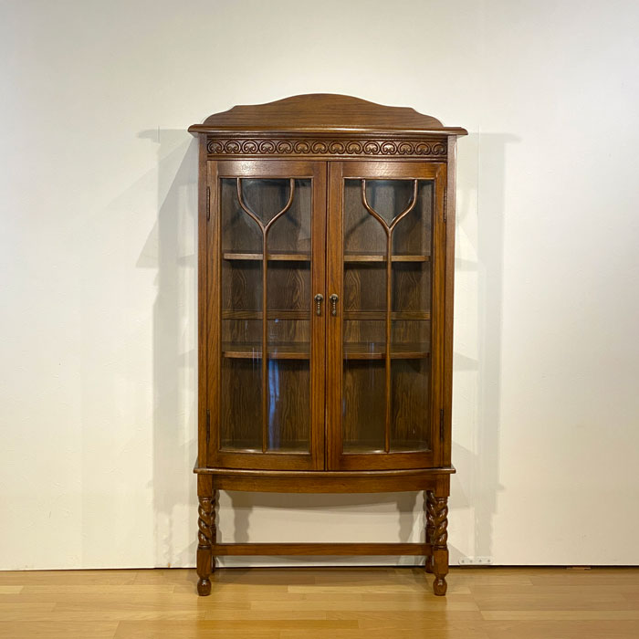 楽天市場】ガラス キャビネット 食器棚 飾り棚 オーク無垢 カップ