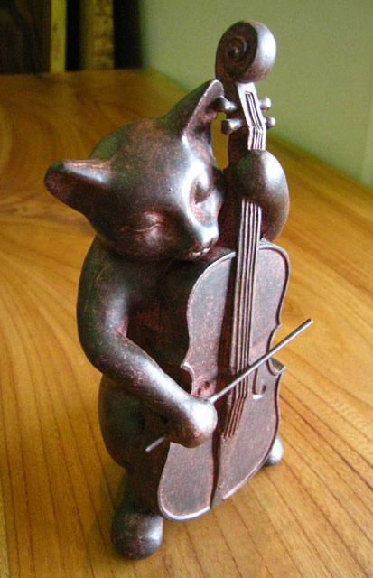 楽天市場】猫置物楽器音楽オーケストラチェロ猫雑貨置き物ネコグッズ猫