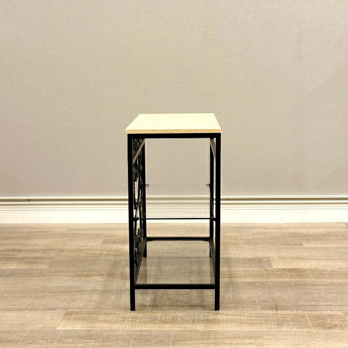 楽天市場】サイドテーブル 大理石 アイアン ガラス コンソール 花台