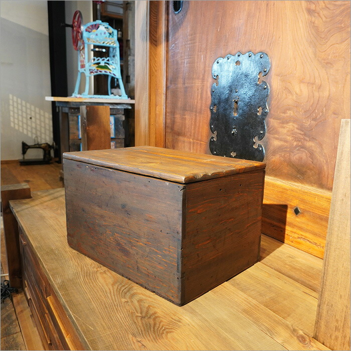 楽天市場】古道具 レトロ 木箱 ふた付き アンティーク 家具 木の箱