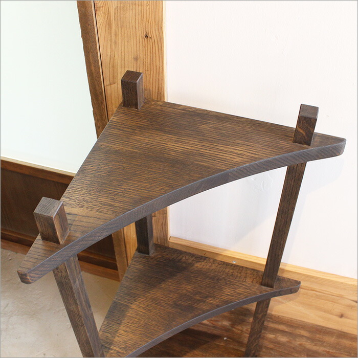 楽天市場】ナラ オーク材 コーナーラック 木製 おしゃれ ディスプレイ