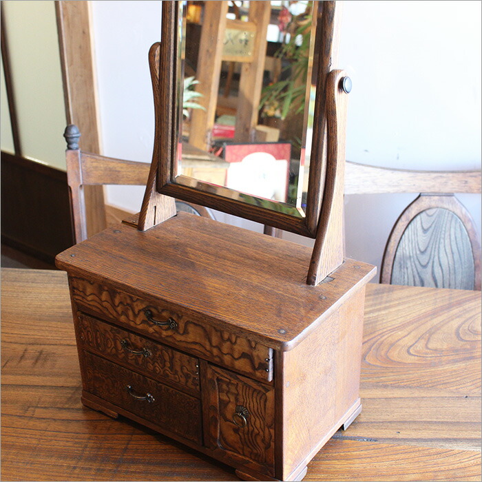 楽天市場】欅 ケヤキ アンティーク ドレッサー 鏡台 おしゃれ 小物