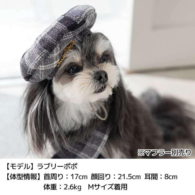 楽天市場】チェック柄ベレー帽 S/M/L Un TouTou -アントゥトゥ- 犬用