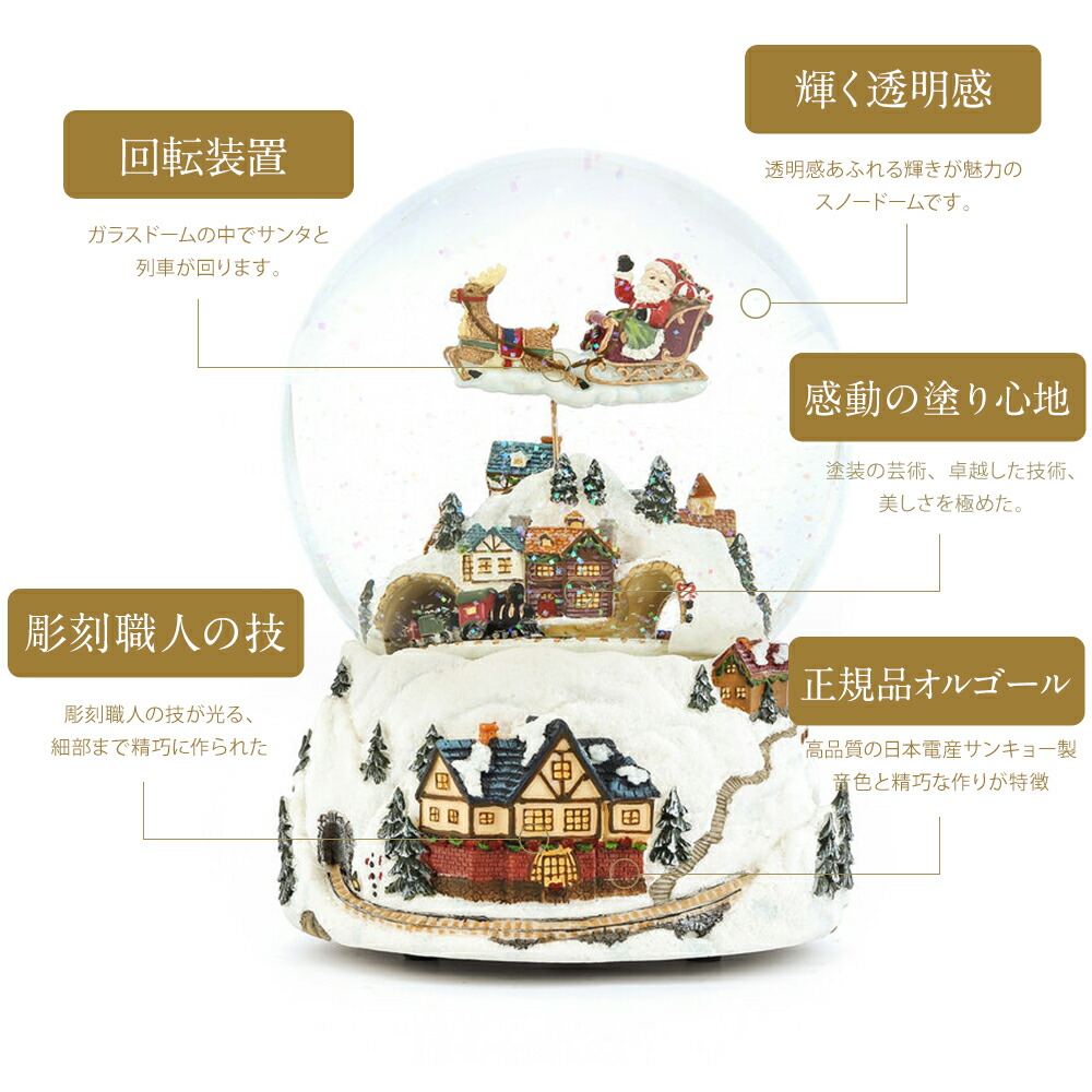 楽天市場】【期間限定 P10倍】【JARLL】スノードーム クリスマス