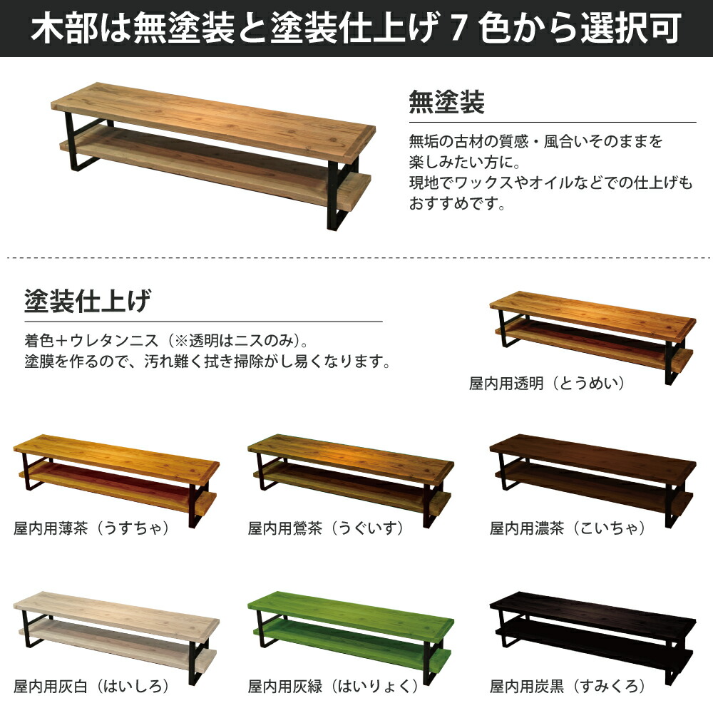 楽天市場】OLD ASHIBA（足場板古材）アイアンTVボード U型テレビ台