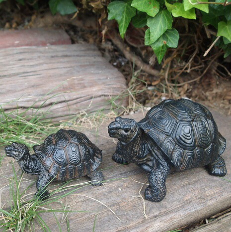 楽天市場】かめの置物 亀の親子2品セット 7575・74HT かめ