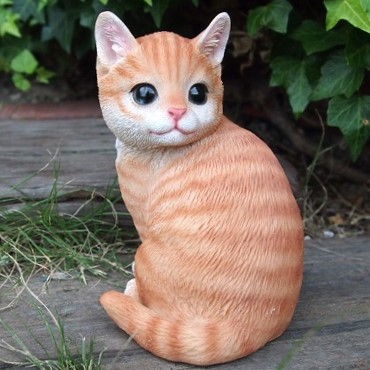 楽天市場】猫の置物 興味津々 茶トラ Y005QB キャット ガーデン