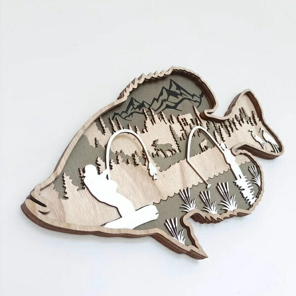楽天市場】木製 ウォールアート 魚 壁掛け 40cm A/B フィッシュ 釣り