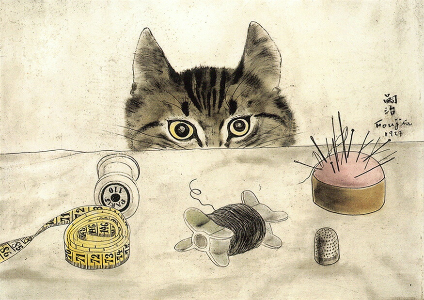 楽天市場】ポストカード アート 藤田嗣治「仕立て屋の猫」105×148mm