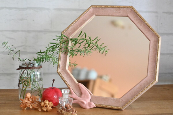 楽天市場】八角形型のおしゃれな壁掛け・卓上兼用ミラー『ヴィンテージ