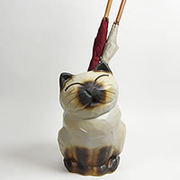 楽天市場】信楽焼 猫傘立て(花瓶、花器) 可愛いネコが傘たてになりまし