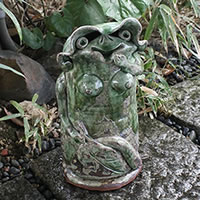 河童の置物　作家モノ　陶器 楽天市場】陶器 美濃焼 置物 河童村 親子サッカー （水野豊滋） 送料