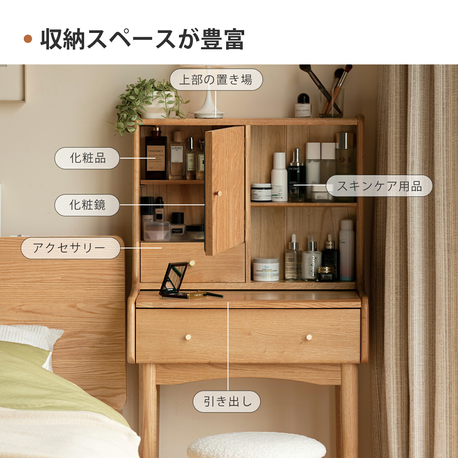 楽天市場】【YESWOOD公式】ドレッサー 幅64cm 北米産FSC認証オーク無垢