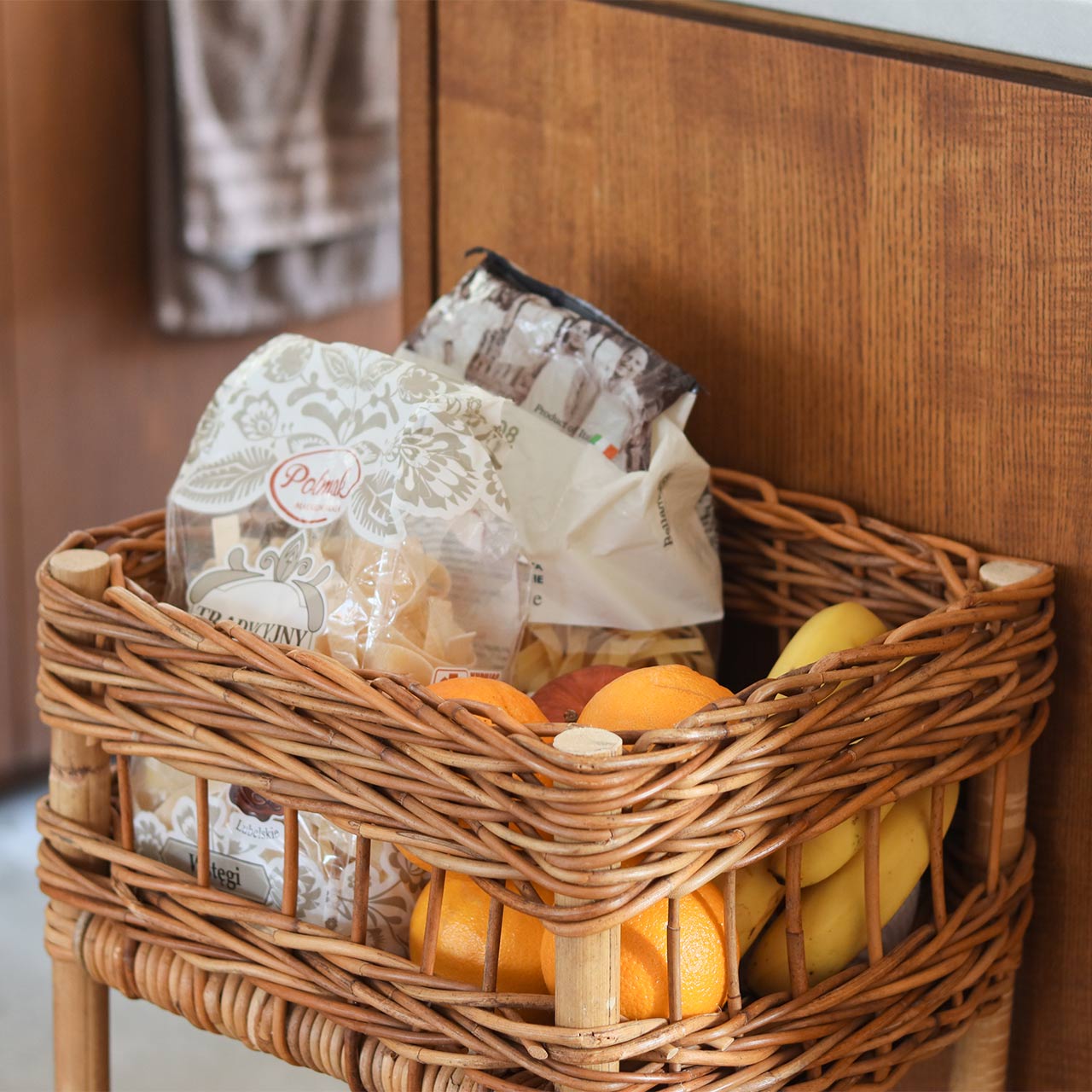 楽天市場】【公式】2段バスケット ラタン 藤 アラログ 皮付きラタン