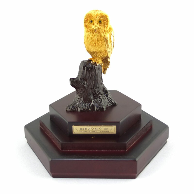 楽天市場】K24 純金製 フクロウ 光則作 ふくろう 梟 OWL 置物 【中古