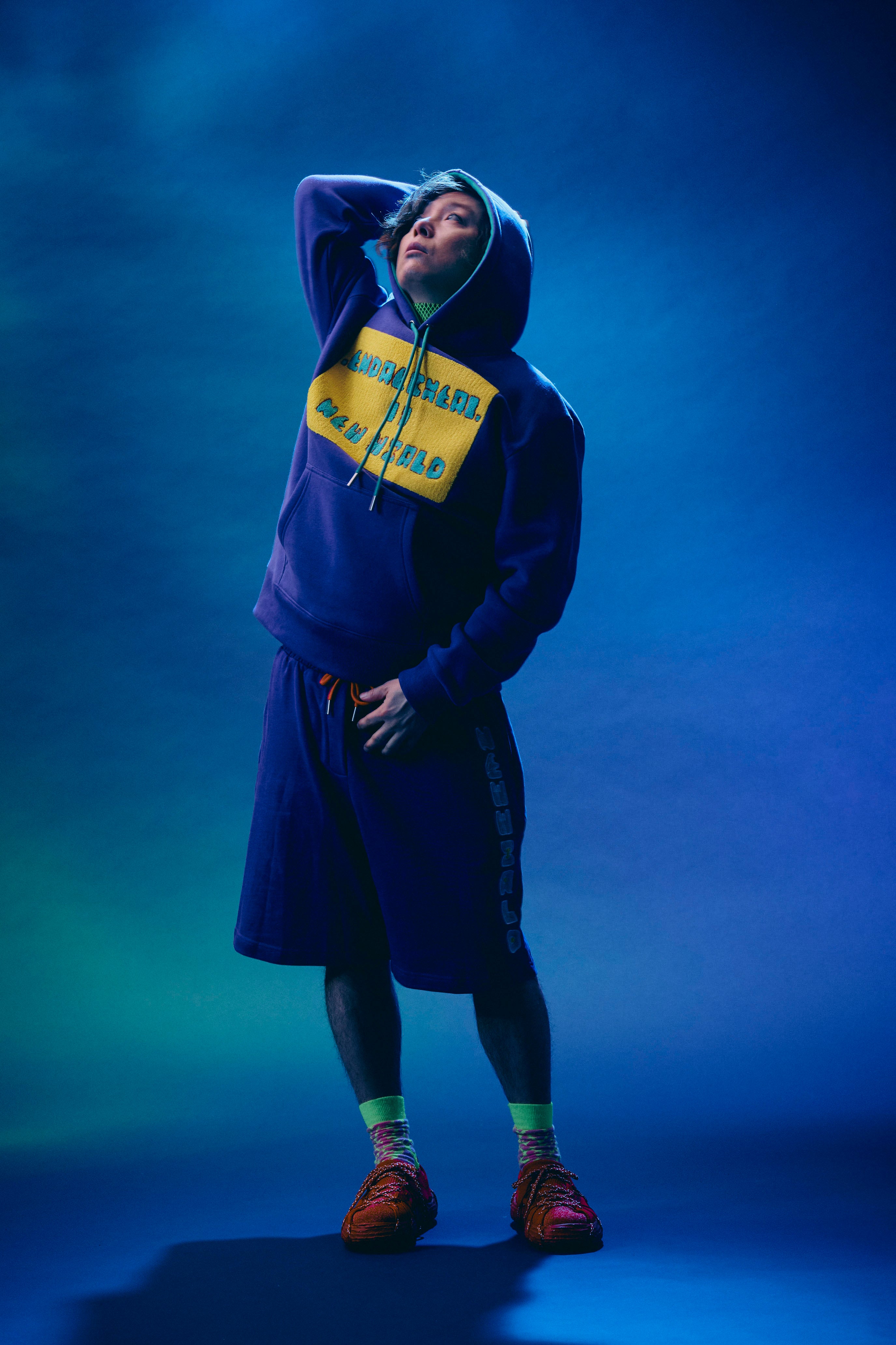 オーバーサイズパーカー モコモコ刺繍ロゴ 紫 【RE】LIVE TOUR 2024