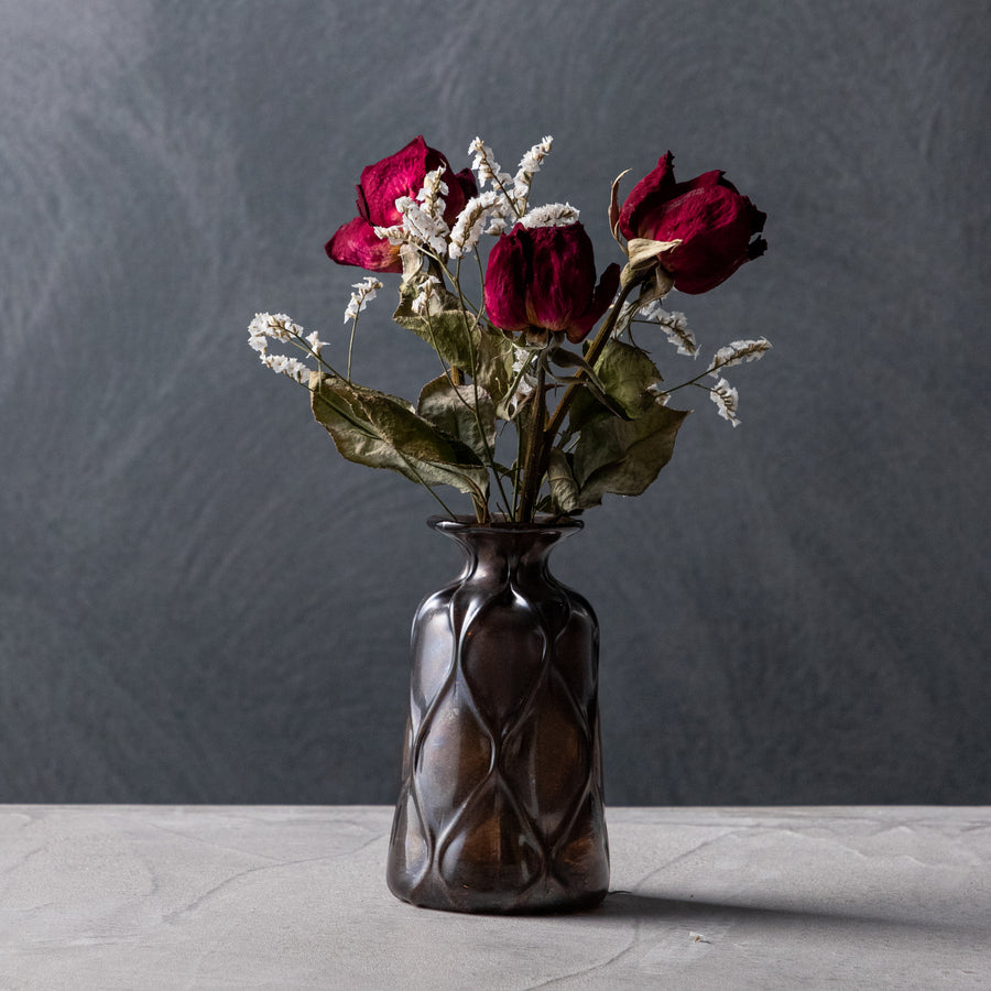 ガラス専門店｜ガラス工房マル｜花瓶 ロックなガラス 黒マット（四角