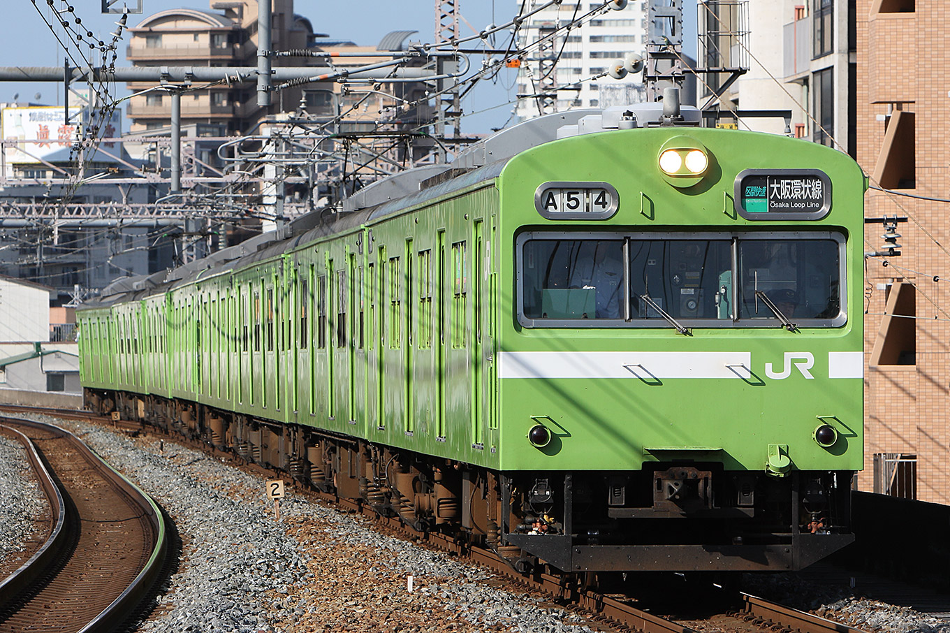 103系 ウグイス色 大阪環状線 | 路面電車と鉄道の写真館