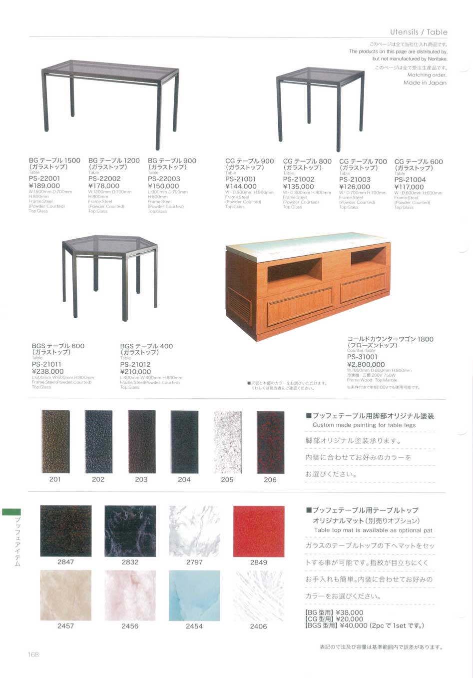 食器 ブッフェテーブルノリタケ2018－168ページ