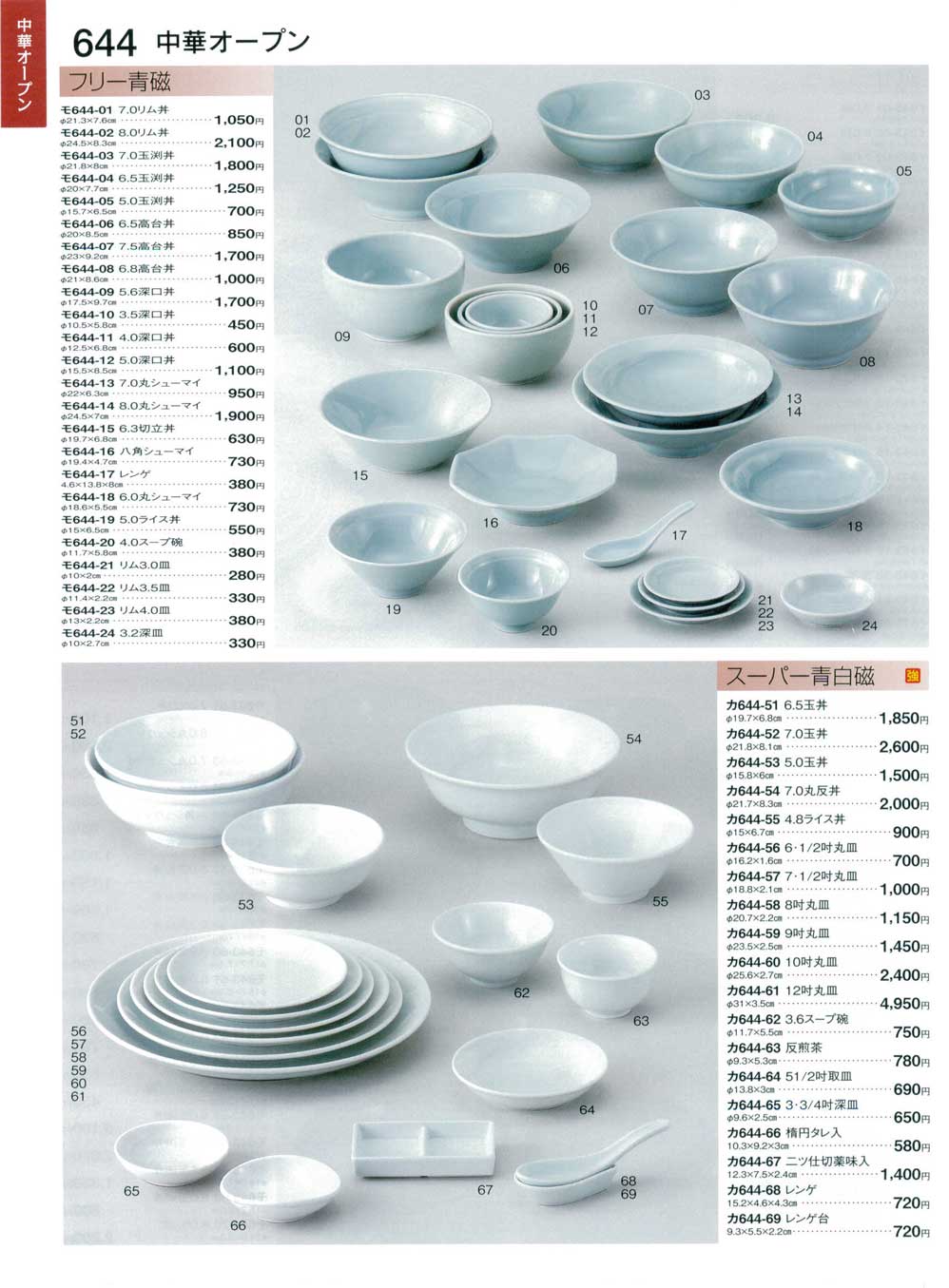 食器 フリー青磁・スーパー青白磁ときわ23－644ページ