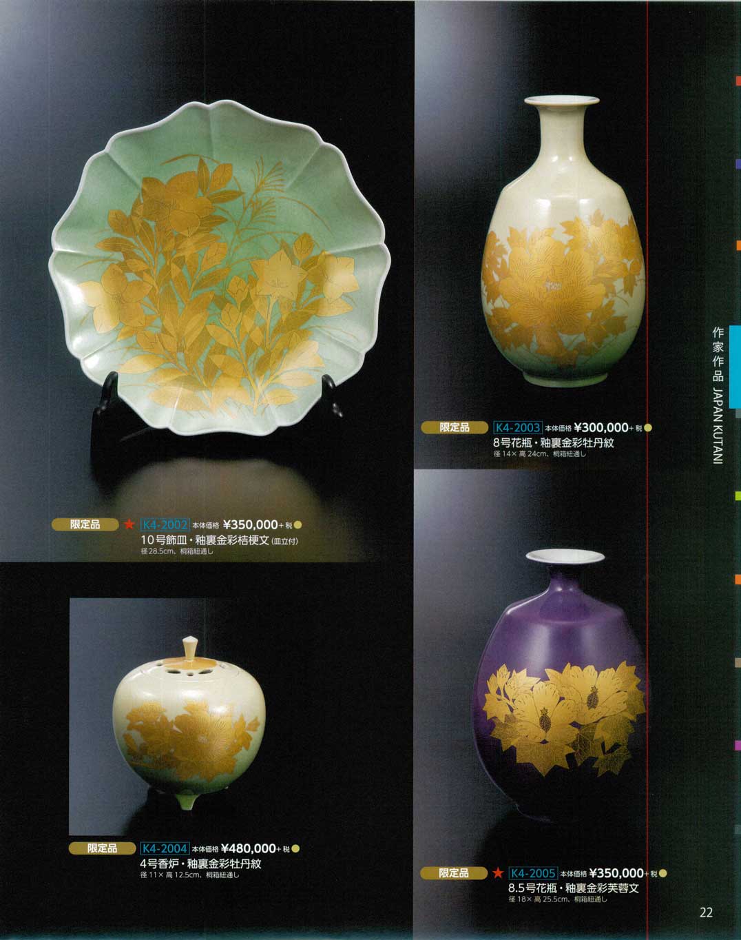 食器 錦山窯三代・人間国宝・吉田美統（よしだみのり）九谷焼総合