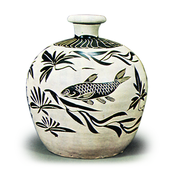 中国陶磁器 磁州窯 人物壺 中国陶磁器 磁州窯 人物壺 中国陶磁器 磁州