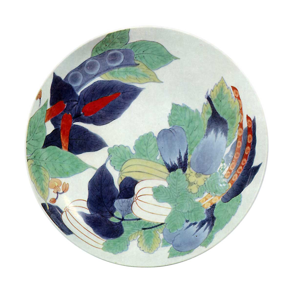 色鍋島 色絵 野菜尽文 七寸皿 | 鶴田 純久の章 お話