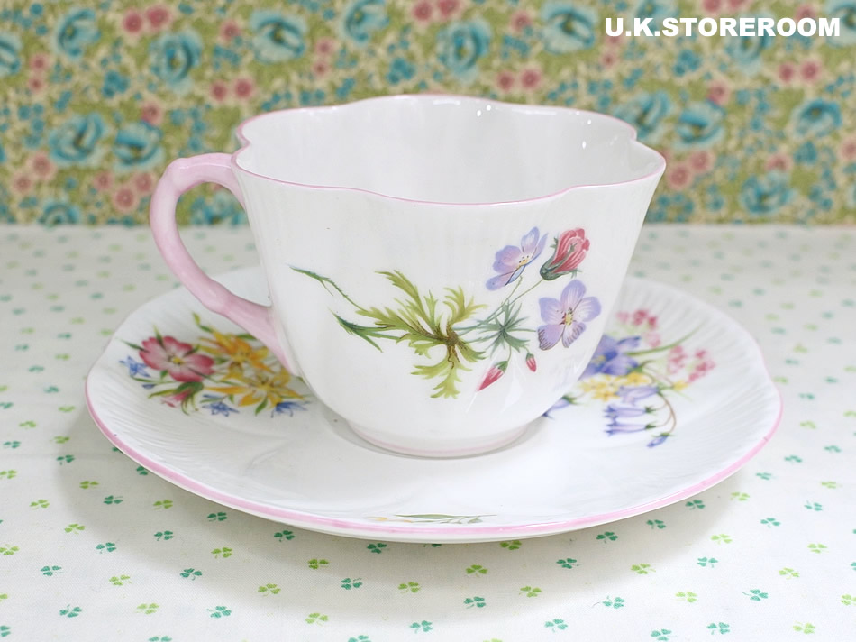 UKストアルーム SH068 Shelley シェリー ワイルドフラワー ティートリオA