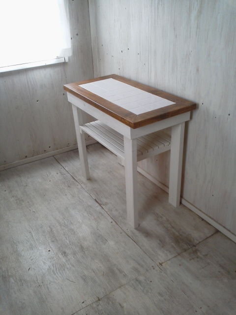 ナチュラルテイスト タイルトップテーブル キッチンカウンター h845