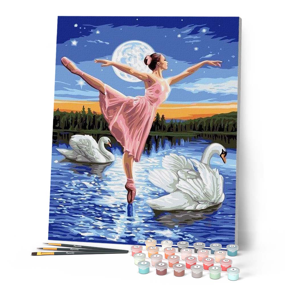 Paint by numbers - Swan Lake and Full Moon – Figured'Art