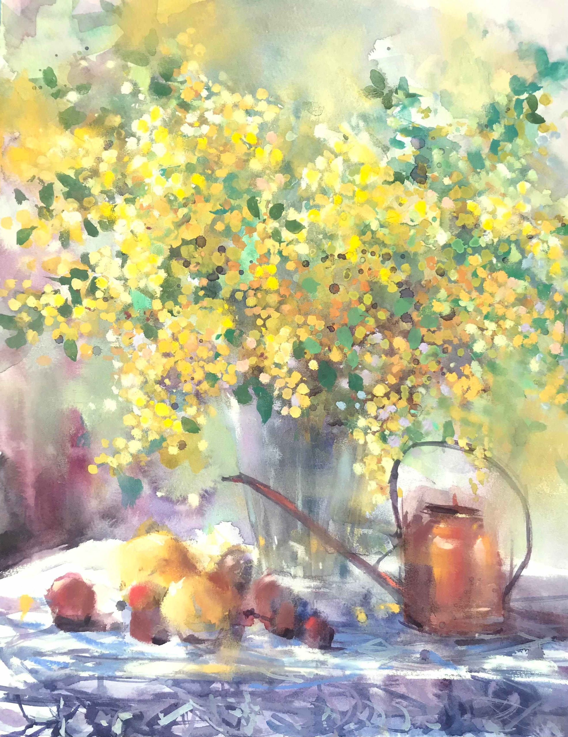 水彩・パステルの併用で透明感のある鮮やかな絵に 魔法の技法「混合