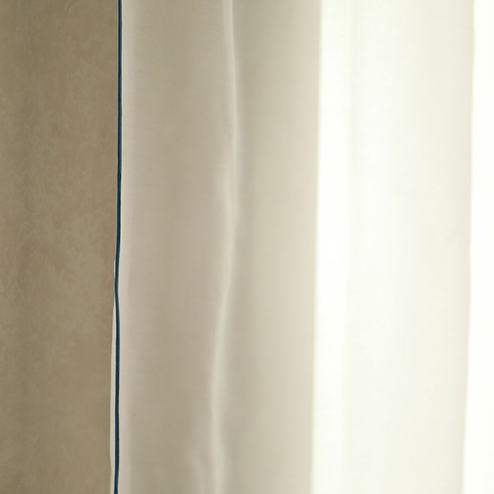 トリプルパイピング】選べる20色 防炎 パイピング レースカーテン