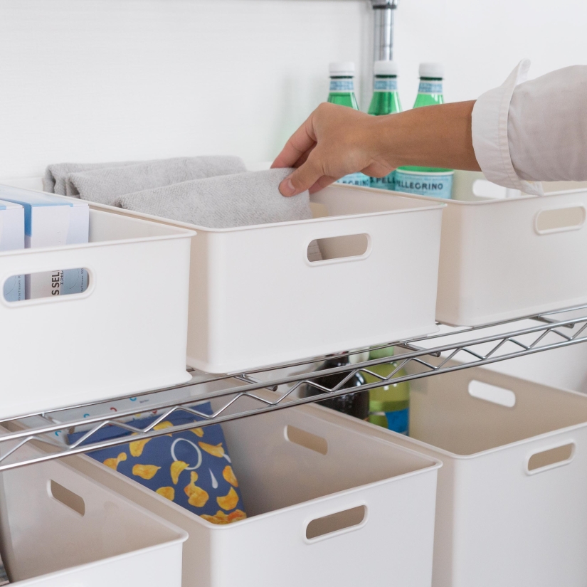 プラスチック収納ボックス長方形（浅型） 幅40×奥25×高さ12cm 1個 BOX