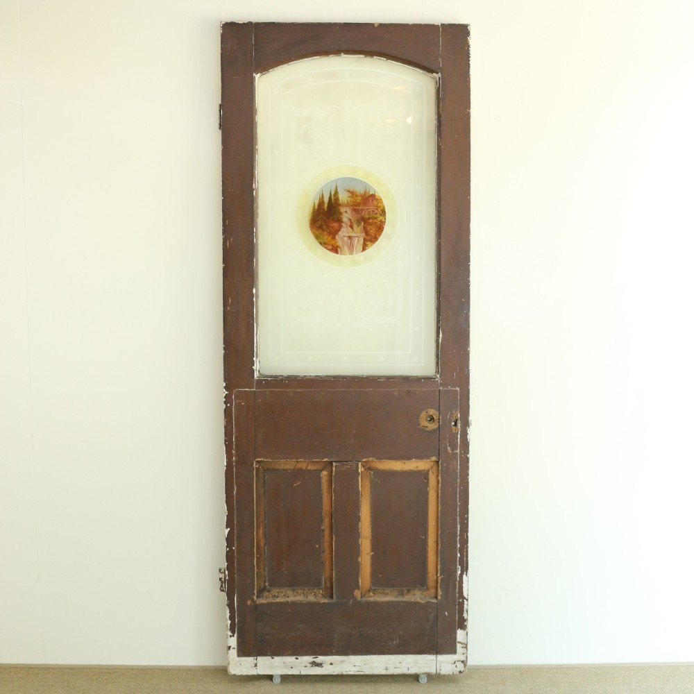 美しい絵画のようなガラスと優美な磨りガラスが魅力♪ アンティーク