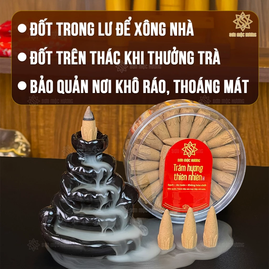 Sơn Mộc Hương 逆流沈香お香コーン | 100%天然 | 開運・浄化