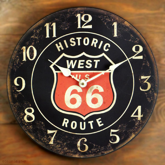 壁掛け時計レビュー「アメリカンレトロな掛け時計 ROUTE66」 ⋆ WALL