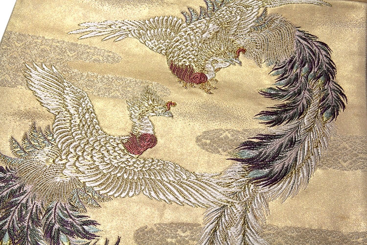 訳あり】「京都西陣織：老舗 米田織物謹製」 豪華絢爛 鳳凰柄 引箔