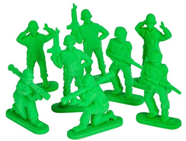 24 - Assorted Green Army Men Eraser Figures | Wholesale Vending