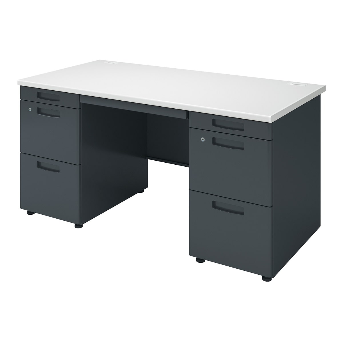 INVENT インベント／両袖机／W1400×D700／天板ラスティックミディアム