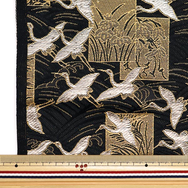 数量5から】 生地 『金襴 洛レイ胴入金銀 黒 2-11096』 – Yuzawaya